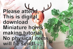 Miniature deer antlers on magnet tutorial. BJD doll horns Product Image 2