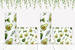 Watercolor Avocado Tumbler Wrap, Bows Tumbler Template Product Image 2