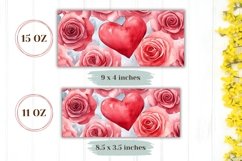 Watercolor Pink Roses Mug Sublimation, Floral Mug Design Product Image 2