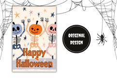 Halloween Skull Garden Flag, Happy Halloween Garden Flag Product Image 2