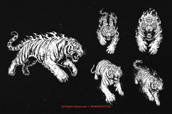 10 Bundle Dark Art Fire Tiger Beast Fang Animal Wild Jungle Product Image 3