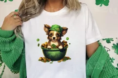 St Patricks Day Dog with Gold Coin Clipart, St Patricks Day Product Image 3
