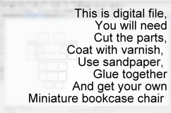 Miniature bookcase chair digital file, dollhouse furniture Product Image 2