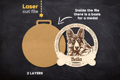 Dog Medal German Shepherd SVG laser cut files for Glowforge Product Image 2