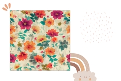 Wildflowers Pillow PNG, Vintage Pillow Case Sublimation Product Image 2