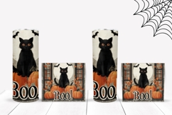 Boo Halloween Tumbler, Halloween Black Cat Tumbler Template Product Image 2