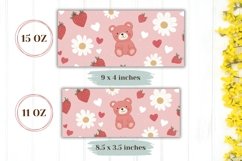 Cartoon Strawberry Mug Design, Pink Love Hearts Mug PNG Product Image 2
