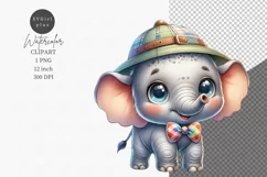 Elephant clipart, Safari clipart, Watercolor clipart Product Image 1