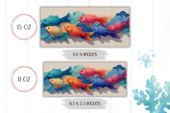 Koi Fish Mug Wrap, Ocean Mug Design, Sea Coffee Mug PNG Product Image 2