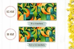 Abstract Mug Wrap Design, Floral Mug Sublimation PNG Product Image 2