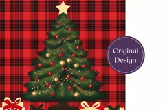 Christmas Tumbler Wrap, Buffalo Plaid Tumbler Wrap Design Product Image 2