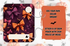 Halloween Bows Money Card, Cartoon Bats Money Card Design Product Image 2
