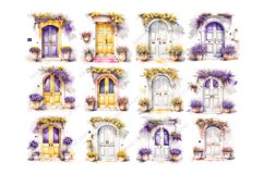 Watercolor Medirerranean Door Clipart Product Image 2