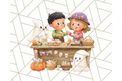 Halloween Neighborhood Clipart PNG for Trick or Treat Product Image 2