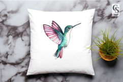 Colorful Hummingbird Flying Illustration Clipart Sublimation Product Image 2