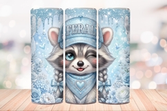 Feral Cute Raccoon 20 OZ Skinny Tumbler Wrap Sublimation Png Product Image 2