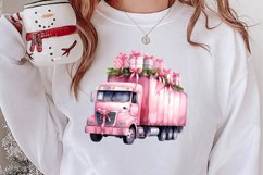 Pink Christmas Car clipart Sublimation, Christmas clipart Product Image 2