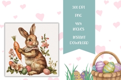 Vintage Easter Square Coasters, Vintage Bunny Sublimation Product Image 2