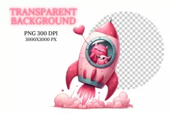 Couple monsters in Valentine’s Watercolor Clipart Product Image 2