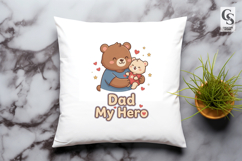 Dad My Hero Bear Family Sublimation PNG Product Image 2