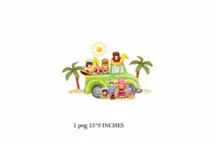 A family of beach gnomes on a truck Product Image 2
