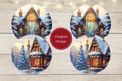 Christmas Car Coaster Design, Winter House Sublimation Desig Product Image 2