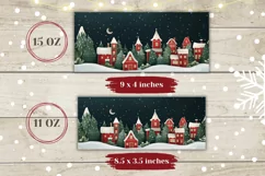 Christmas Mug Wrap PNG, Christmas Village Mug Sublimation Product Image 2
