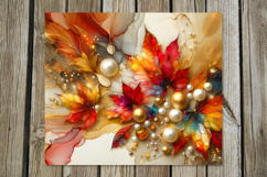 Abstract Autumn | 4 fall Skinny Tumbler Sublimation designs Product Image 2