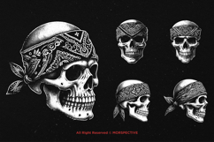 10 Bundle Dark Art Skull Bandana Gangster Badass Mafia Boss Product Image 3