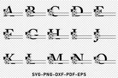 Flower Monogram Split Letters, Floral Monogram Font SVG File Product Image 6
