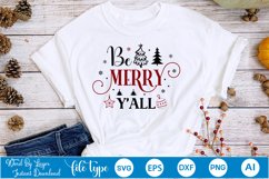 Be Merry Y&#039;all SVG Design | Christmas SVG Design Product Image 2