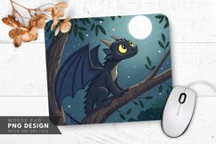 Curious Night Dragon on a Branch Mouse Pad PNG Design Product Image 1