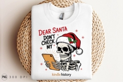 Skeleton Santa Using Phone Christmas Funny Sublimation PNG Product Image 3