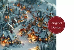 3D Christmas Tumbler Wrap, 3D Winter Tumbler Design Product Image 2