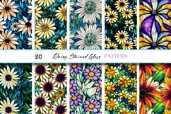 Daisy Floral Stained Glass Seamless Digital Pattern Product Image 2