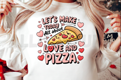Love And Pizza Cute Illustration For Valentines Day Or Pizza Product Image 2