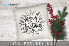Merry Christmas SVG Design|Round sign svg Product Image 3