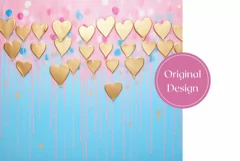 Golden Hearts Tumbler Design, Valentine's Day Sublimation Product Image 2