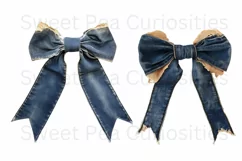 Bows, Denim, Ephemera, Shabby Chic , PNG, Clipart Product Image 2
