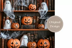 Halloween Pumpkins Tumbler Wrap, Ghosts Tumbler Sublimation Product Image 2