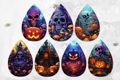 Bright Halloween | 7 Teardrop earring sublimation designs Product Image 2