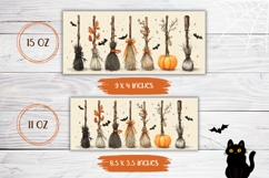 Cartoon Halloween Mug PNG, Witch Broom Mug Wrap Product Image 2