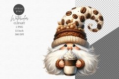 Gnome clipart, Coffee clipart, Gnome sublimation Product Image 1