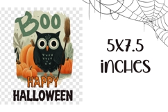 Boo Halloween Owl Towel, Cartoon Halloween Owl PNG Product Image 2