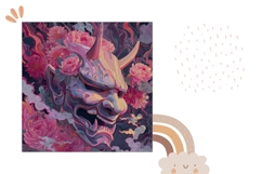 Samurai Mask Pillow Sublimation, Fantasy Pillow Case Design Product Image 2