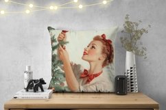 Vintage Christmas Pillowcase PNG, Winter Pillow Designs Product Image 2