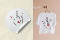 Rock n roll hand with red polish SVG PNG EPS Product Image 2
