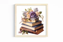 Watercolor Vintage Old Books clipart, Watercolor Clipart Product Image 1