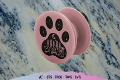 Monogram Girl and Pet at Campsite in Animal Paw SVG Product Image 2