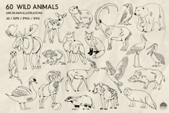Wild animals line art collection Svg Png Eps Product Image 2